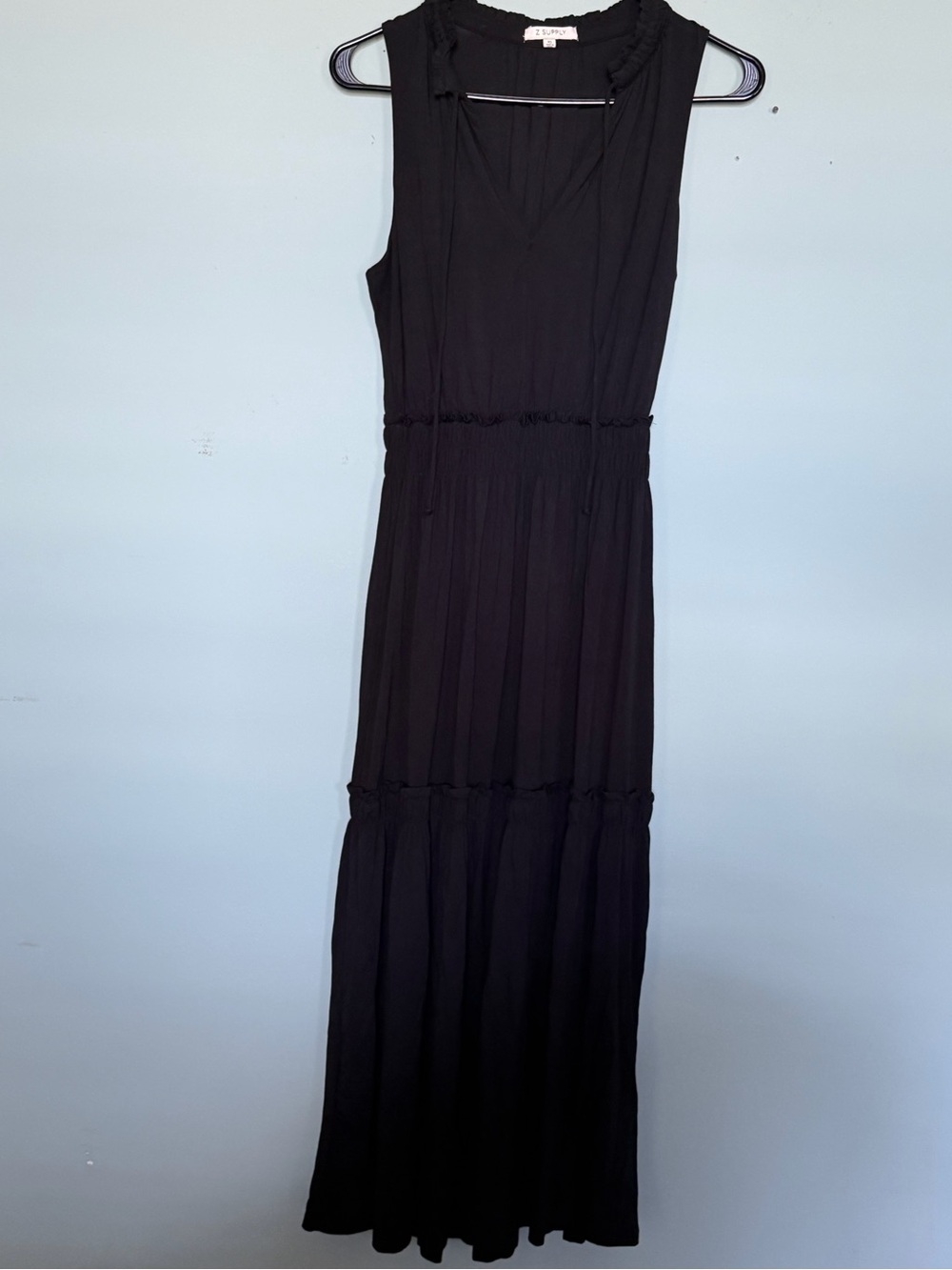Z Supply Black Sleeveless V-Neck Maxi Dress